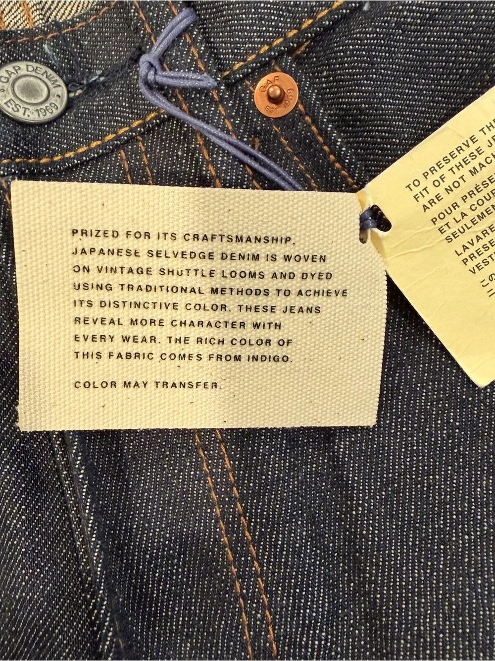 NEW NWT GAP Vintage Kaihara Japanese Selvedge Denim 28 x 30 Slim RARE